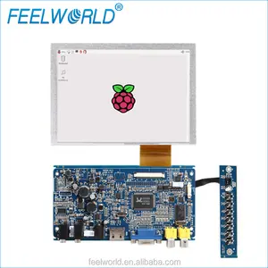 Feelworld tela de 7 polegadas raspberry pi, 3 entradas de vídeo e áudio vga com hdmi