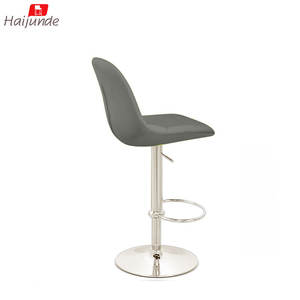 Réglable moderne à 360° °   <span class=keywords><strong>Tabouret</strong></span> <span class=keywords><strong>de</strong></span> <span class=keywords><strong>bar</strong></span> pivotant en cuir PU avec base en acier inoxydable pour comptoir <span class=keywords><strong>de</strong></span> cuisine - Product Image 3