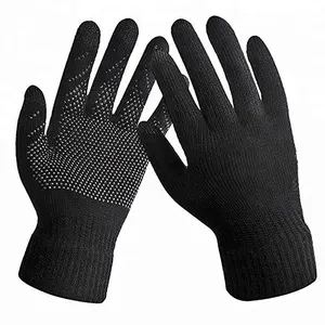 Gants d'hiver épais tricotés à doigt complet antidérapants pour téléphone