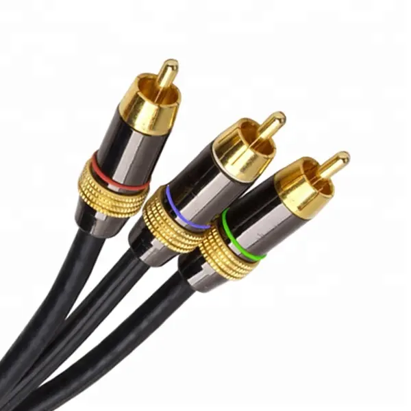 3 Cara Stereo 3 RCA Ke 3RCA Audio Video AV Kabel Speaker Audio 24K Lapisan Emas RCA Jack Pria KE Pria