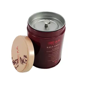 Cilindro decorativo de calidad alimentaria, lata de té con tapa doble prensada, 65x85 MM de diámetro