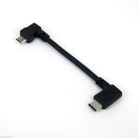 Cable Micro USB Macho a Macho de Cobre Puro de 10 cm, Conectores de Ángulo Recto en Ambos Extremos para Uso en Computadoras