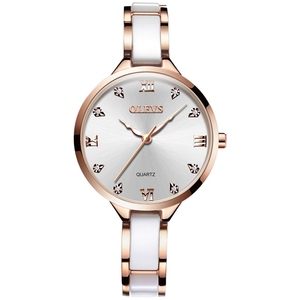 OLEVS En Céramique <span class=keywords><strong>Montre</strong></span> Femmes De Luxe Montres À Quartz Romain Surface Dial Dames <span class=keywords><strong>Montre</strong></span> Étanche En Acier Inoxydable <span class=keywords><strong>Or</strong></span> Rose <span class=keywords><strong>Montre</strong></span>-Bracelet - Product Image 3