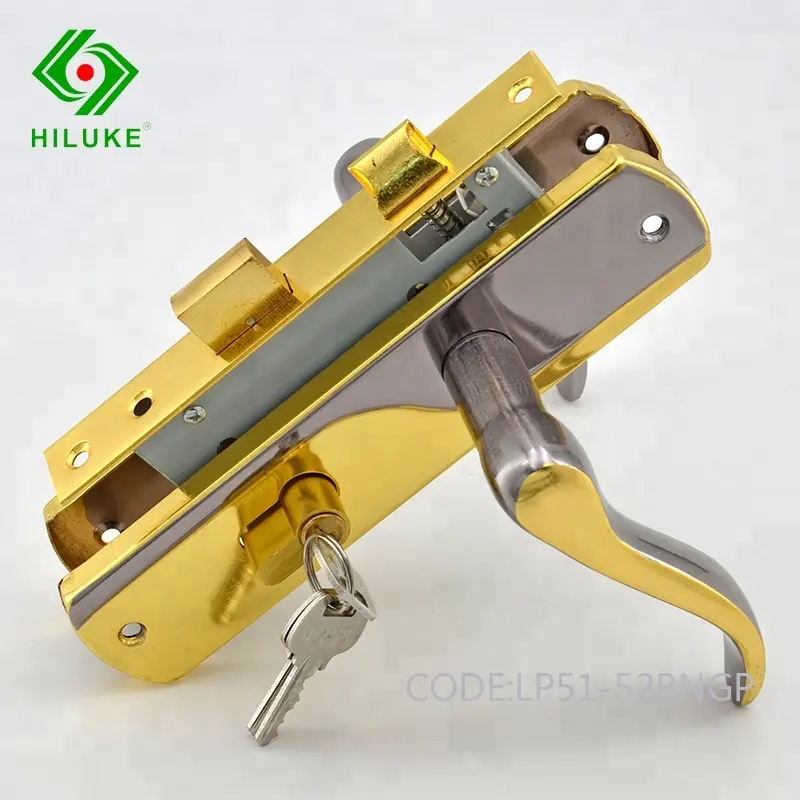 HILUKE 50mm China Manual Long Life Metals Mortise Door Locks Handle