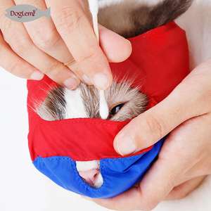 빨간 애완 동물 고양이 마스크 미용 및 주장 총구 애완 동물 의류 액세서리 - Product Image 5