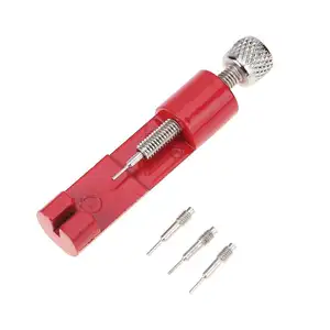 Watch Band Adjustable Remover Kit Metal Strap Bracelet Link Pin Repair Tool with Extra Pins Red Tools Set