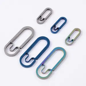 Gantungan Kunci Klip Ikat Pinggang Fungsional Pemegang Gantungan Kunci Carabiner Titanium Kait