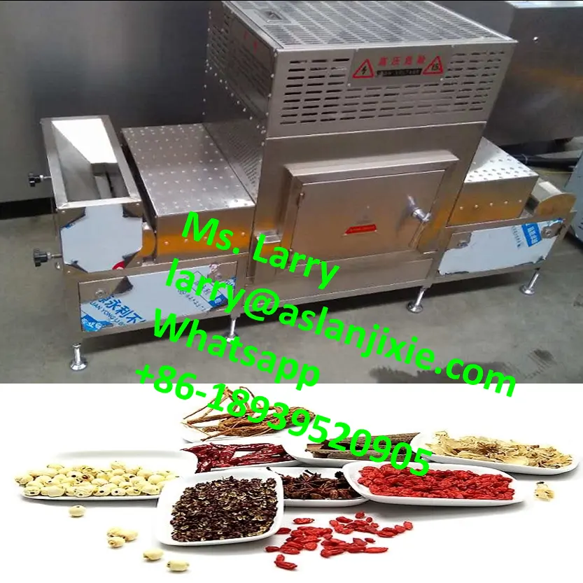 Aperatif yiyecek kurutma sterilizatör/mikrodalga kurutucu sterilizasyon makinesi/zencefil kurutma makinesi sterilizasyon makinesi