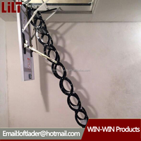 Escalera Colgante Plegable de Acero Moderna, Escalera Telescópica con Capacidad de Carga de 300 kg para Uso en Áticos