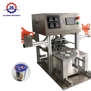 Stainless steel automatic plastic paper cup sealing machine for Milk tea cup food plastic tray