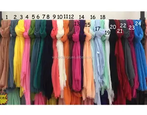 Yiwu woge hot sales factory islamic dress scarf wrap shawls echarpe soft solid plain women cotton silk muslim hijab scarfs