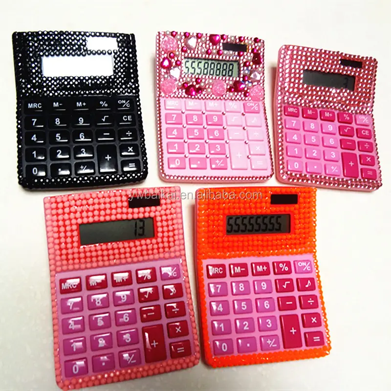 Roze crystal rekenmachine Kantoor gift calculator