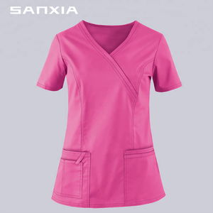 <span class=keywords><strong>Divisa</strong></span> Medica Femminile di Alta Qualità alla Moda, Elasticizzata e Morbida in Rayon e Spandex, Uniforme da Infermiera con Logo Personalizzato OEM - Product Image 3