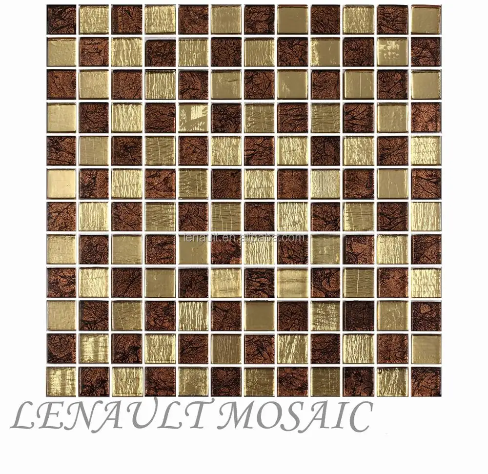 Sfondo muro di piastrelle di mosaico oro foglio di piastrelle di mosaico di vetro backsplash