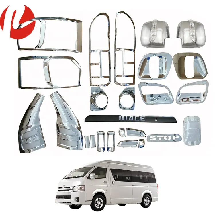 ABS Chrome accessoires headlamp tail light side mirror cover for hiace van quantum minibus KDH200 2014-2016