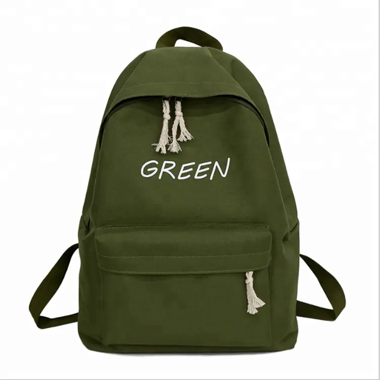 China suppliers promotional top quality plain canvas backpack cheap teenager school bag backpack for girls