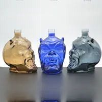 Hochwertige Flint Glass chädel Whisky Glasflasche