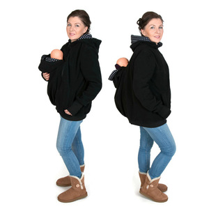 Felpa con Cappuccio Calda per Maternità con Porta Bebè, Giacca Invernale con Zip per Donne in Gravidanza, Felpa Spessa in Pile - Product Image 2