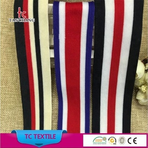 Original estoque da fábrica por atacado colorido 100% poliéster ou malha de algodão da listra TCPTZZD01-16 sarja fita para a roupa - Product Image 4