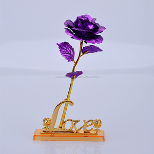 Regalos del día <span class=keywords><strong>de</strong></span> <span class=keywords><strong>san</strong></span> valentín 24 K lámina <span class=keywords><strong>de</strong></span> oro rosa flor con amor base - Product Image 6