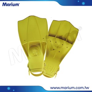 Professional Short Blade Yellow Rubber <b>Fins</b> Quick Draining for <b>Swimming</b> Diving Set - Product Image 2