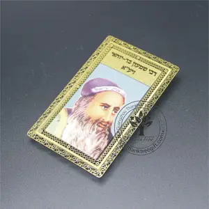 Religious feature golden Judaism items card with printing