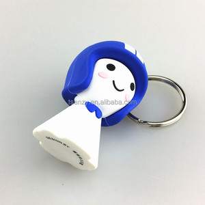 Llavero de PVC Suave con Diseño Personalizado de Dibujos Animados en 3D, Casco de Teru Teru <span class=keywords><strong>Bozu</strong></span>, Tipo Metal - Product Image 2