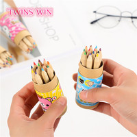 Fournitures scolaires, promotion de différents types de mini crayons de couleur en bois pour enfants