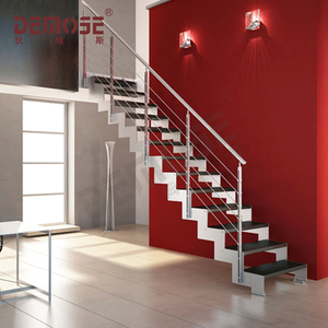 Elegante <span class=keywords><strong>escalera</strong></span> <span class=keywords><strong>de</strong></span> loft <span class=keywords><strong>para</strong></span> interiores, escaleras plegables con peldaños <span class=keywords><strong>de</strong></span> <span class=keywords><strong>madera</strong></span> <span class=keywords><strong>de</strong></span> acacia y <span class=keywords><strong>pasamanos</strong></span> - Product Image 3
