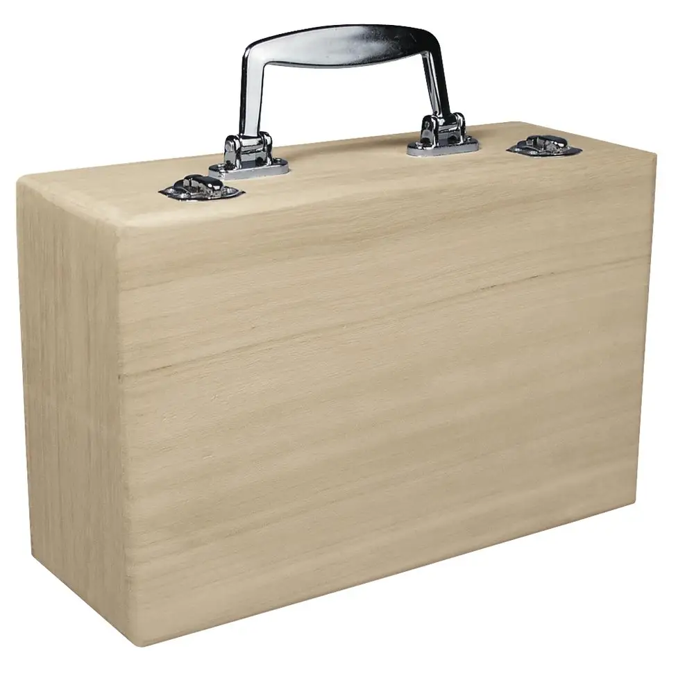 Özel Hazine Sandığı Bavul Bellek Kutusu Organizatör Bitmemiş Ahşap Suite Case saplı hediye kutusu