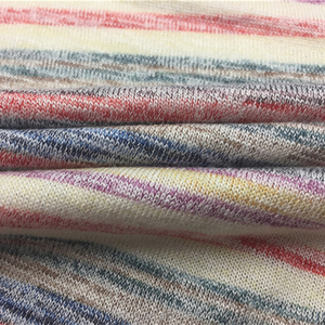 Mới Chuyển In Slub Vòng Gagt Đan Hachi Áo Len Vải 100% <span class=keywords><strong>Polyester</strong></span> Với Cầu Vồng Thiết Kế Màu Sắc - Product Image 4