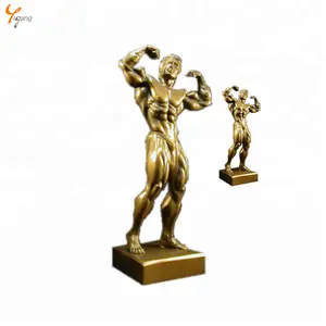 Gold silver bronze color resin fitness bodybuilding trophy