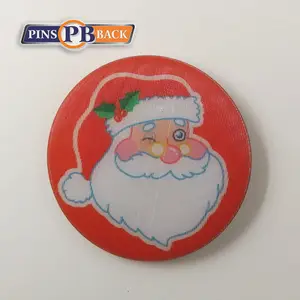 Personalizzato Buona Qualità Pulsante Rotondo Distintivo Con Il Pin di Sicurezza Per Il Natale Come Regali All'ingrosso Regali Promozionali Con Il Logo