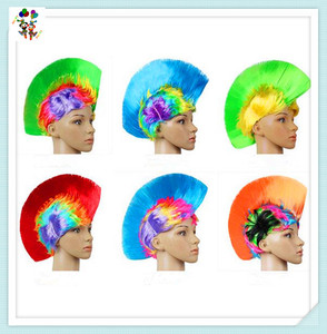 Parrucche sintetiche <span class=keywords><strong>da</strong></span> <span class=keywords><strong>Clown</strong></span> Mullet <span class=keywords><strong>da</strong></span> uomo con colori arcobaleno HPC-1180 - Product Image 5