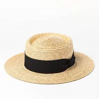 Соломенная шляпа с бантом из ленты для мужчин и женщин