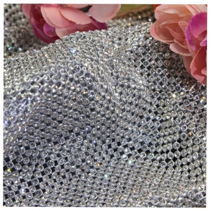 Trang Trí Quần Áo Chất Lượng Cao 120*45Cm Thiết Lập Nhôm Không Keo Glass Crystal Rhinestone Lưới Net Tấm Rhinestone - Product Image 3