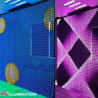 Panel Video Layar Mesh Piksel LED P100 SMD Full Color IP68, Poster Digital untuk Dinding, Garansi 3 Tahun untuk Display Toko Ritel