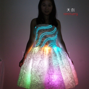Vestito programmabile HA CONDOTTO LA Luce, di Colore Variabile Costumi di Danza Del Ventre, bianco <span class=keywords><strong>Prom</strong></span> Party Dress - Product Image 5