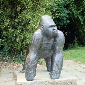 Escultura de bronce de animales de latón grande para jardín, escultura de gorila para decoración de parque zoológico al aire libre - Product Image 4