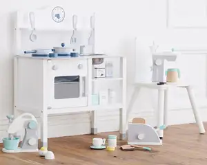 Wholesale Pretend Play Toy White Big Children Play Baby Wooden Kitchen Set Toy For Kids 3+