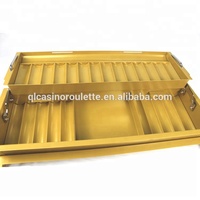 Doppel böden Metall Golden Chip Tray Casino Baccarat Texes Anpassen Luxus Roulette Räder Blackjack Tisch Acryl Clay