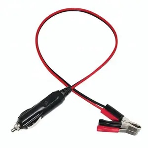 18 ~ 16awg 12V Pemantik Rokok Mobil Otomatis Colokan Pria Ke Klip Buaya Kabel Catu Daya Adaptor untuk Pompa Udara