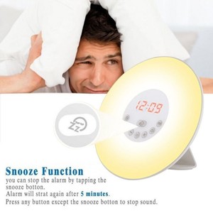 2017 Amazon Venta caliente amanecer reloj despertador con natrural sonido y Radio FM - Product Image 4