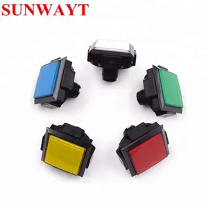 60*60mm 12V arcade game machine momentary big square led illuminated push button switch