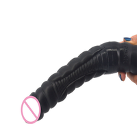 Dildo Doble Grande Negro para Adultos, Diseño Flexible, Juguete Sexual Realista para Mujeres y Parejas, Placer Íntimo