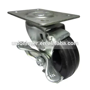 Swivel 3 inch castor wheel specification rubber wheel with brake tea trolley castors
