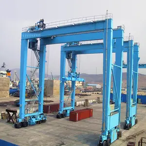 20 Ton 40 Ton 45 Ton Straddle Carrier Price 30 Ton RTG Crane Rubber Tyre Tire Mobile Container Gantry Crane For Sale