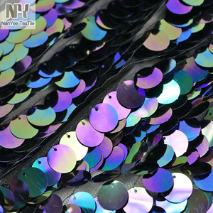 Nanoyee — <span class=keywords><strong>tissu</strong></span> noir à paillettes, étoffe complète, <span class=keywords><strong>Kimono</strong></span> noir magique - Product Image 5