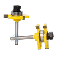 L-N004-1 Ensemble de 2 fraises à rainurer et à languettes 1/2\" X 1/4\" - Tige de 1/4\" pour le travail du bois, fraise à tenon pour outils de menuiserie