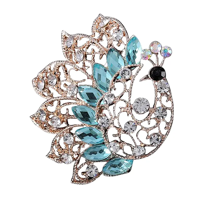 Custom new products crystal wedding jewelry flower brooches